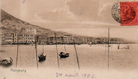 Hong Kong waterfront in 1906