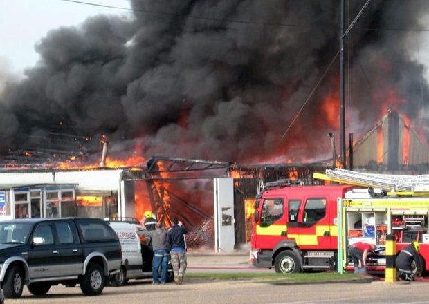 Fire at Aldeburgh Boat Yard, April 2010